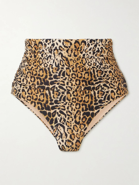  Melissa Odabash Melissa Odabash - Catania Ruched Leopard-print Bikini Briefs - Leopard Print 