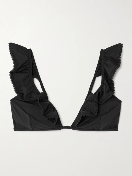  Melissa Odabash Melissa Odabash - Pompano Ruffled Scalloped Bikini Top - Black 