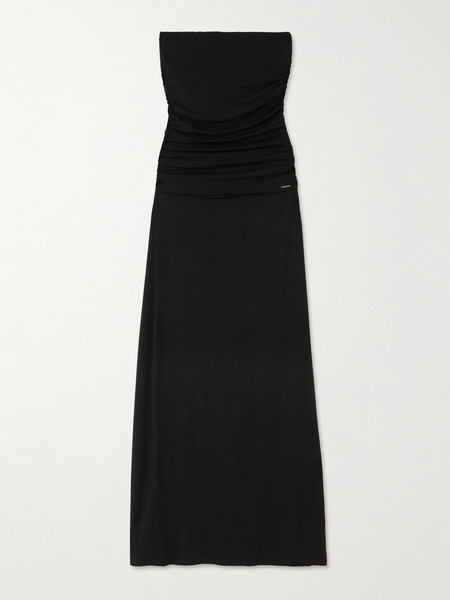  Melissa Odabash Melissa Odabash - Rae Strapless Ruched Stretch-jersey Maxi Dress - Black 