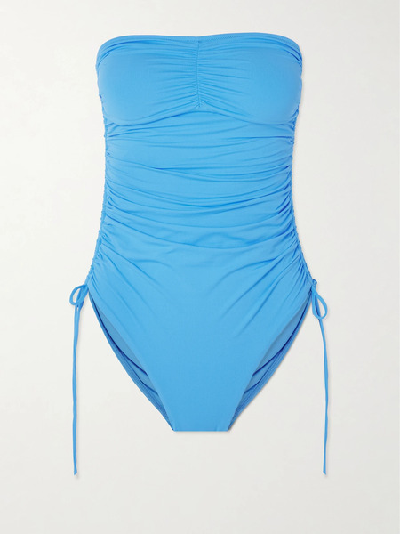  Melissa Odabash Melissa Odabash - Sydney Strapless Ruched Swimsuit - Blue 