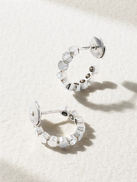  Messika Messika - D-vibes Mini 18-karat White Gold Diamond Hoop Earrings - Silver 