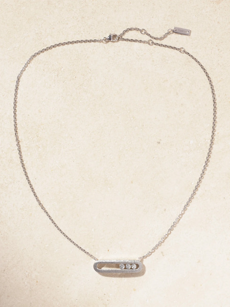  Messika Messika - Move Classique Ciselé 18-karat White Gold Diamond Necklace - One Size 