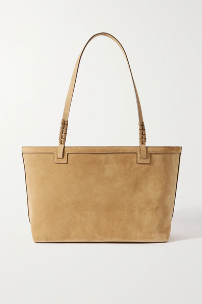  Métier Métier - Cala 32 Braided Leather-trimmed Suede Tote - Tan 
