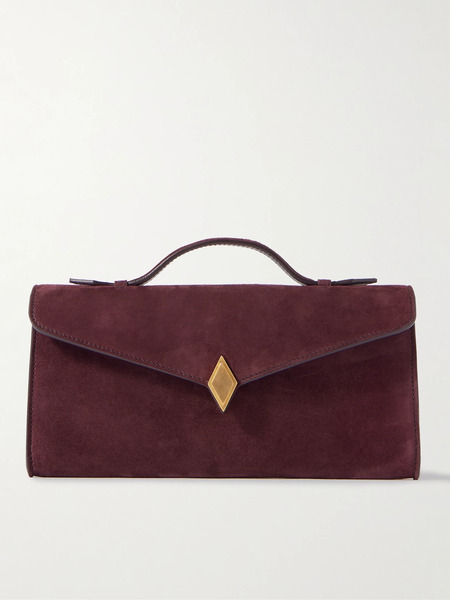  Métier Métier - Edge Embellished Suede Clutch - Dark Purple 