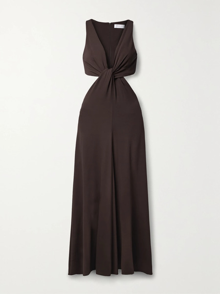  Michael Kors Collection Michael Kors Collection - Cutout Stetch-jersey Midi Dress - Brown 