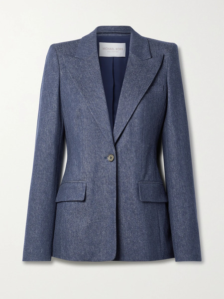  Michael Kors Collection Michael Kors Collection - Georgina Stretch Wool, Cotton And Cashmere-blend Twill Blazer - Navy 