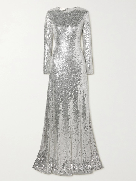  Michael Kors Collection Michael Kors Collection - Sequined Jersey Gown - Silver 