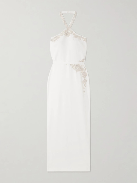  Miss Sohee Miss Sohee - Ara Embellished Crepe Halterneck Gown - Ivory 
