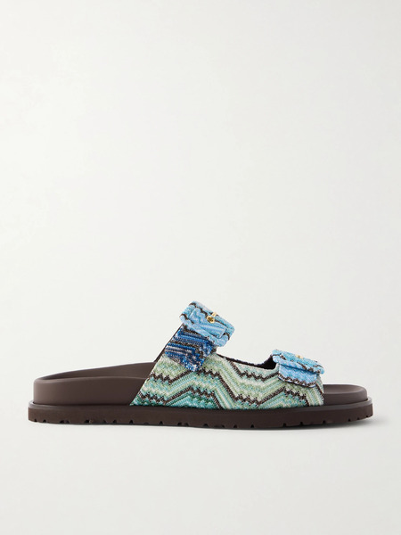  Missoni Missoni - Clea Striped Woven Sandals - Coral 
