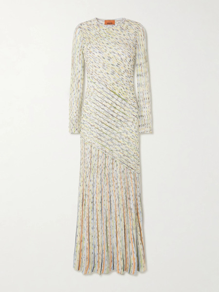  Missoni Missoni - Draped Striped Sequined Ribbed-knit Maxi Dress - Multi 