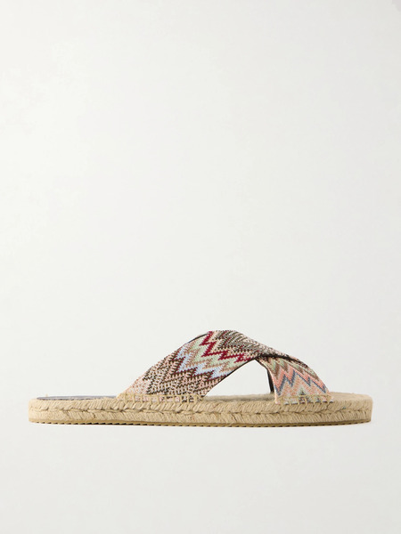  Missoni Missoni - Harlow Striped Woven Espadrilles - Beige 