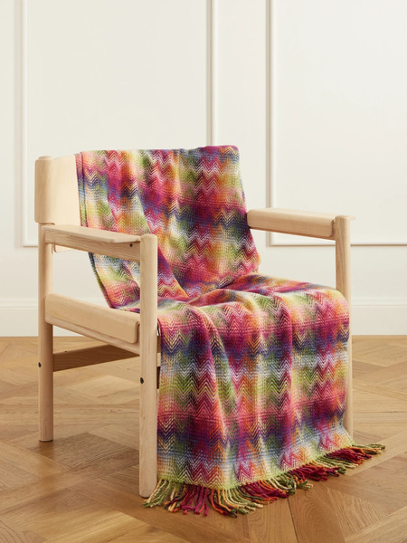 Missoni Home Missoni Home - Montgomery Fringed Striped Recycled Wool-blend Throw - Multi 