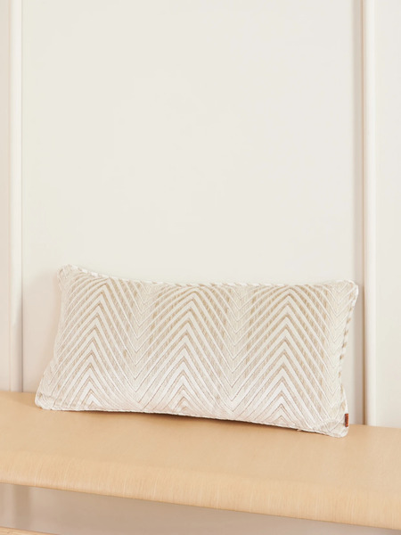  Missoni Home Missoni Home - Ziggy Striped Velvet Cushion - Off-white 