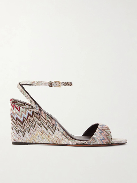  Missoni Missoni - Julie Striped Woven Sandals - Beige 