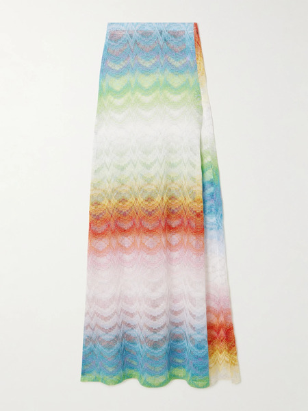  Missoni Missoni - Mare Striped Metallic Crochet-knit Maxi Skirt - Multi 