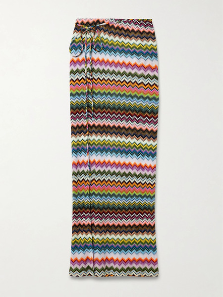  Missoni Missoni - Mare Striped Metallic Crochet-knit Maxi Wrap Skirt - Multi 