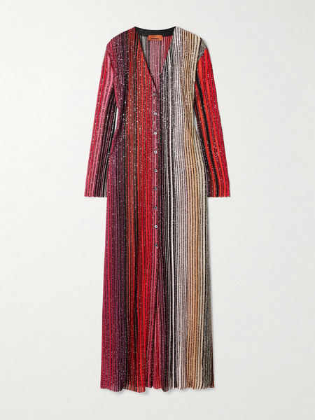  Missoni Missoni - Sequin-embellished Striped Metallic Crochet-knit Cardigan - Multi 