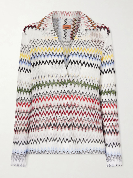  Missoni Missoni - Striped Crochet-knit Blouse - White 