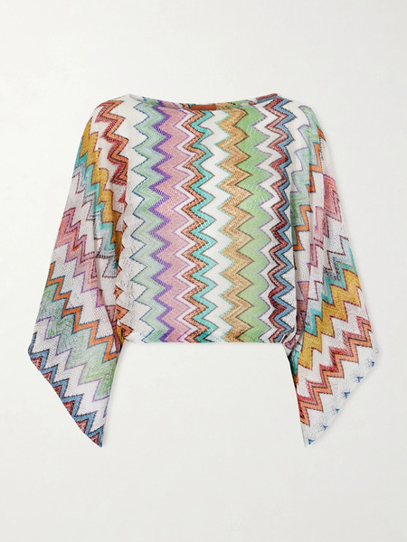  Missoni Missoni - Striped Metallic Crochet-knit Blouse - White 