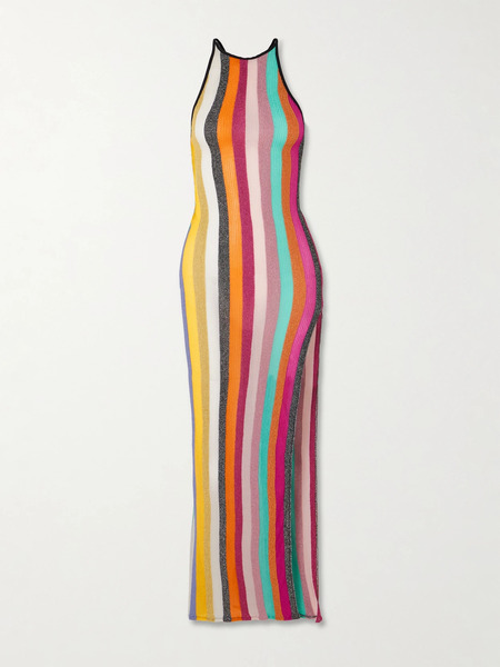  Missoni Missoni - Striped Metallic Crochet-knit Maxi Dress - Multi 
