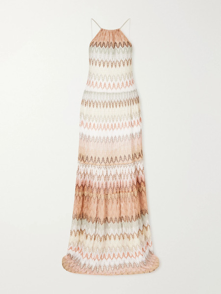  Missoni Missoni - Striped Metallic Crochet-knit Maxi Dress - Multi 