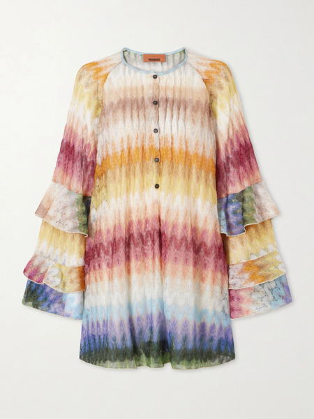  Missoni Missoni - Striped Metallic Crochet-knit Mini Dress - Multi 