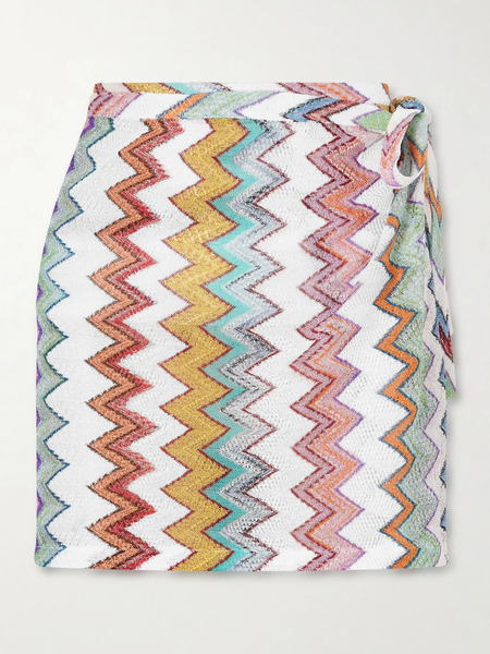  Missoni Missoni - Striped Metallic Crochet-knit Mini Skirt - Multi 