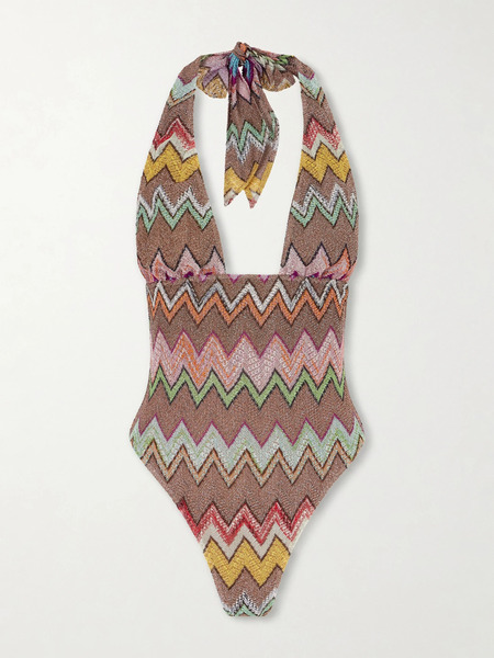  Missoni Missoni - Striped Metallic One-piece Swimsuit - Multi 