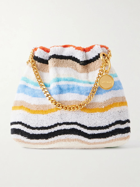  Missoni Missoni - Striped Terry Drawstring Pouch - Teal 