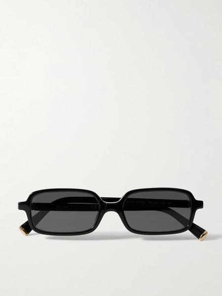  Miu Miu Eyewear Miu Miu Eyewear - Rectangular-frame Acetate Sunglasses - Black 