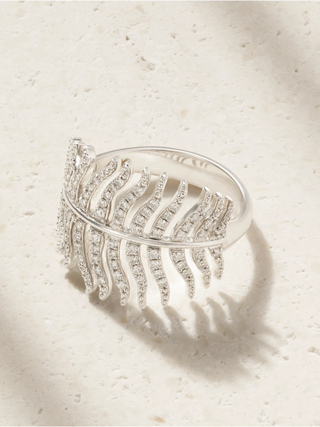  Mizuki Mizuki - Feather 18-karat White Gold Diamond Ring - 6 