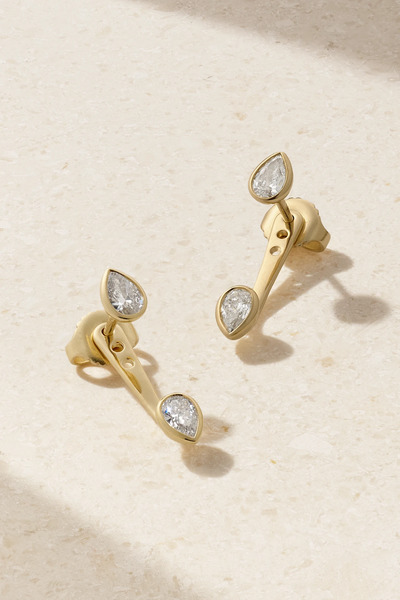  Mizuki Mizuki - 14-karat Gold Diamond Earrings - One Size 
