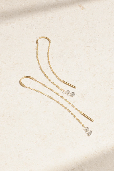  Mizuki Mizuki - 14-karat Gold Diamond Earrings - One Size 