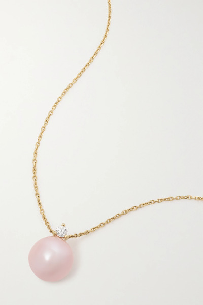 Mizuki Mizuki - 14-karat Gold, Pearl And Diamond Necklace - Pink 