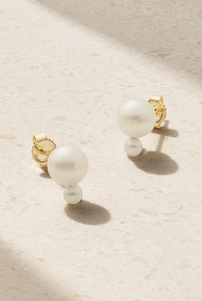 Mizuki Mizuki - 14-karat Gold Pearl Earrings - One Size 