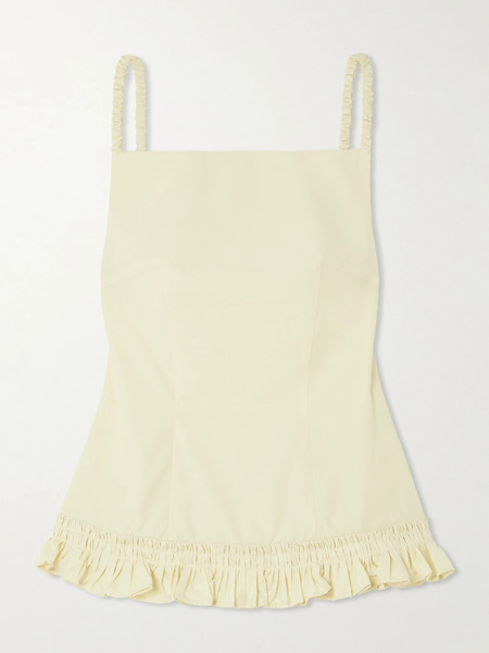  Molly Goddard Molly Goddard - Grace Open-back Ruffled Taffeta Top - Cream 