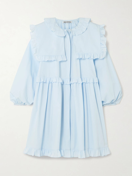  Molly Goddard Molly Goddard - Lizzie Ruffled Cotton Mini Dress - Blue 
