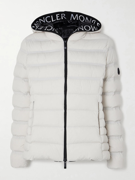  Moncler Moncler - Appliquéd Webbing-trimmed Quilted Shell Down Jacket - White 