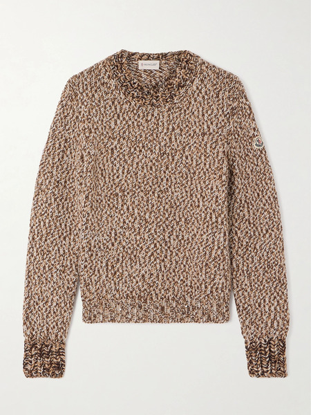  Moncler Moncler - Archivio Dna Appliquéd Wool Sweater - Light Brown 