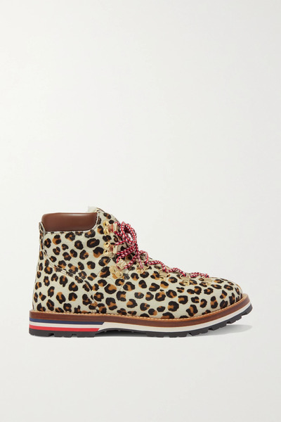  Moncler Moncler - Blanche Shearling-lined Calf Hair Ankle Boots - Leopard Print 