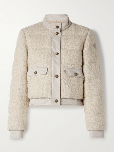  Moncler Moncler - Blandy Cropped Shell-trimmed Bouclé Down Jacket - Cream 