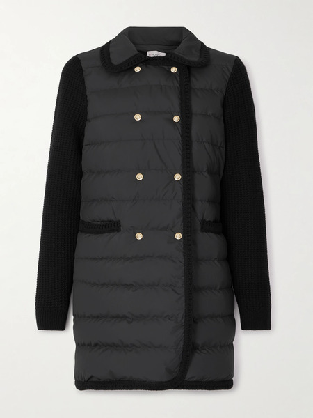  Moncler Moncler - Double-breasted Wool And Cashmere-blend And Quilted Shell Down Cardigan. - Black 