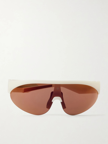  Moncler Eyewear Moncler Eyewear - Round-frame Rubber Sunglasses - White 