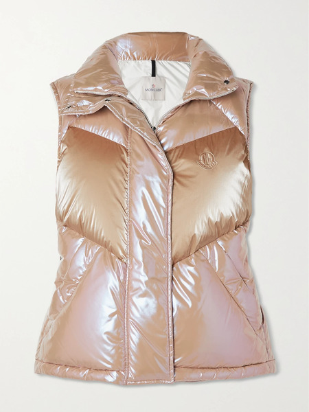  Moncler Moncler - Faucille Quilted Metallic Shell Down Vest - Pink 