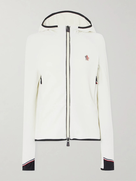  Moncler Grenoble Moncler Grenoble - Appliquéd Hooded Fleece Jacket - White 
