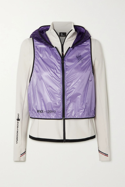  Moncler Grenoble Moncler Grenoble - Convertible Hooded Shell And Stretch Tech-jersey Jacket - White 