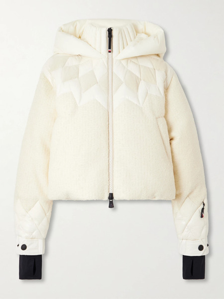  Moncler Grenoble Moncler Grenoble - Hintersee Hooded Corduroy And Shell-trimmed Wool-blend Bouclé Quilted Down Ski Jacket - Cream 