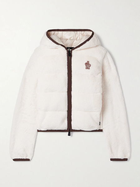  Moncler Grenoble Moncler Grenoble - Hooded Quilted Fleece Down Jacket - White 