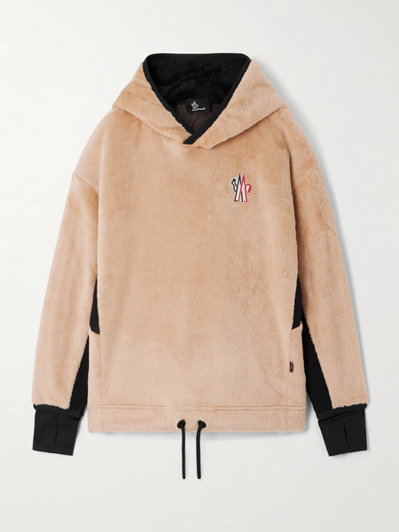  Moncler Grenoble Moncler Grenoble - Tech-jersey Trimmed Polartec® Fleece Hoodie - Beige 