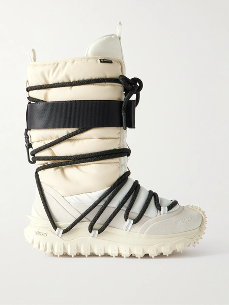  Moncler Grenoble Moncler Grenoble - Trailgrip Leather-trimmed Quilted Gore-tex® Ski Boots - Cream 